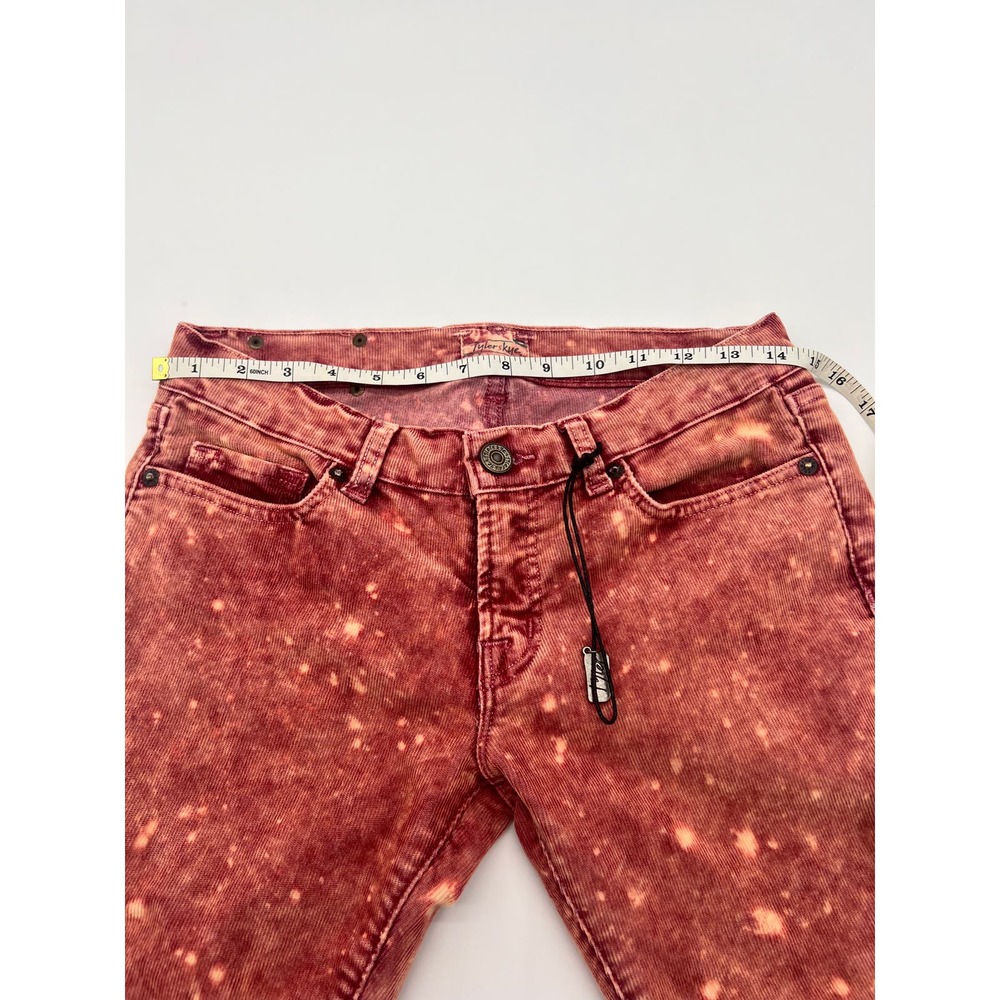 Tyler Skye Red Paint Splatter Corduroy Ankle Pants Size 2 - Picture 5 of 10